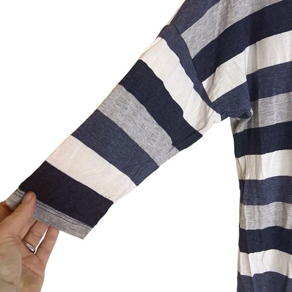 Sunday Womens Striped 3/4 Sleeve Nautical Super Soft Shirt Size Small‎ Preppy - Picture 4 of 7